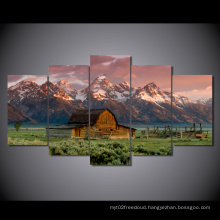 Canvas Art Printed Barn Rocky Mountains Painting Canvas Print Room Decor Print Poster Picture Canvas Mc-059